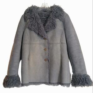 PennyLane Size Medium/Large?  Violet Purple Faux Suede Shearling Coat